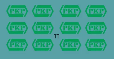 Kalkomania zielone logo PKP w trumience