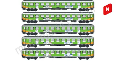 Zestaw 5 wagonów osobowych Alpen-Sylt-Express.