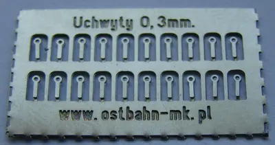 Fototrawione uchwyty na poręcz, trąbkę 0,3 mm (20 sztuk)