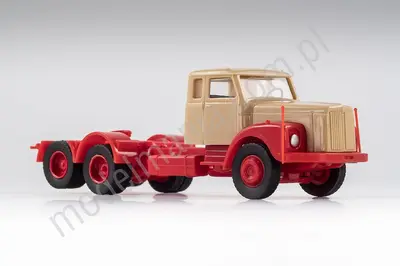 Scania 111 ciągnik siodłowy beżowo-czerwony