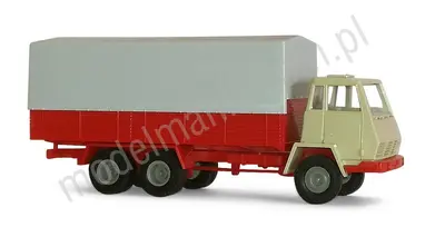 Ciężarówka Steyr 1490 (następca Steyr 91) beżowo-czerwona