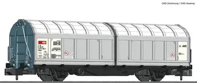 Wagon towarowy z przesuwnymi ścianami Hbbillns SBB Cargo