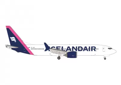 Islandzki Air Boeing 737 Max 9 - purpurowy pasek na ogonie - TF-ICD "Baula"