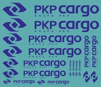 Kalkomania logo niebieskie PKP Cargo w 6 rozmiarach