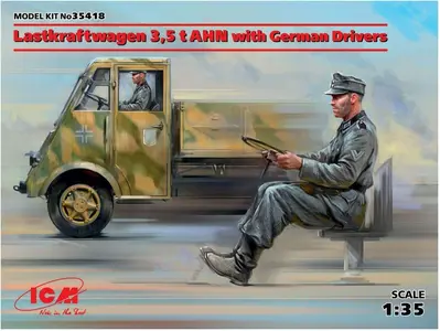 Niemiecki samochód ciężarowy 3,5 t AHN z kierowcami