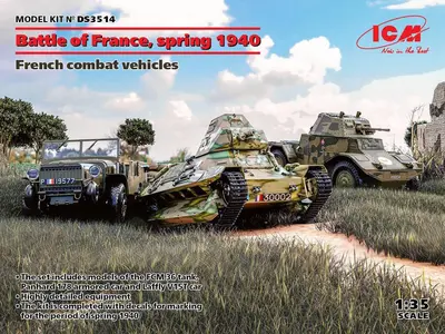 Zestaw "Bitwa o Francję, wiosna 1940" (Panhard 178 AMD-35, FCM 36, Laffly V15T)