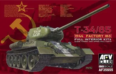 Sowiecki czołg średni T-34/85 Model 1944 (Fabryka 183) z wnętrzem i przeźroczystym pancerz