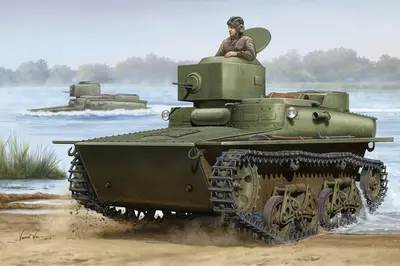 Sowiecki lekki czołg pływający T-37, wczesna wersja