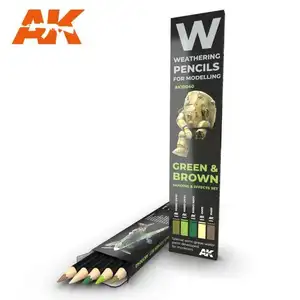 Zestaw ołówków do weatheringu Green & Brown