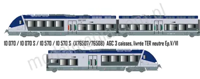 Zespół trakcyjny 3-częściowy AGC X76507 Ep.V/VI DC Dźwięk