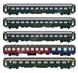 Zestaw 5 wagonów pospiesznych pociągu D568