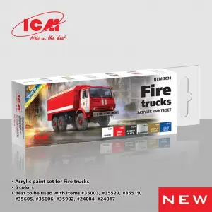 ICM-3031 Acrylic paint set for Fire trucks