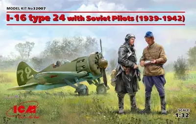 Sowiecki myśliwiec Polikarpow I-16 typ 24 z pilotami