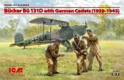 Niemiecki samolot szkolny Bücker Bü 131D z pilotami (1939-1945)