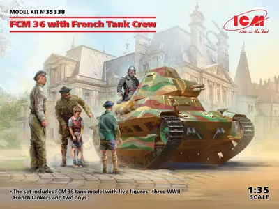 Francuski czołg lekki FCM 36 z załogą