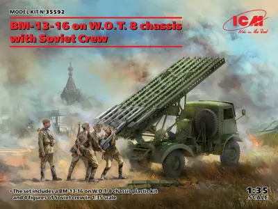 Sowiecka wyrzutnia rakiet BM-13-16 na podwoziu WOT 8 z załogą