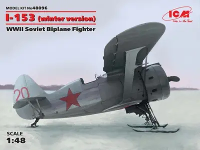 Sowiecki myśliwiec Polikarpow I-153 wersja zimowa z płozami