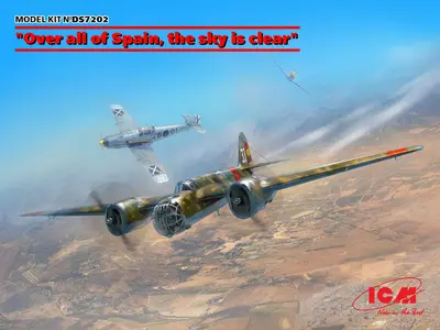 Bombowiec SB 2M-100 i 2x Messerschmitt BF-109 E3 "Over all of Spain, the sky is clear" (hi