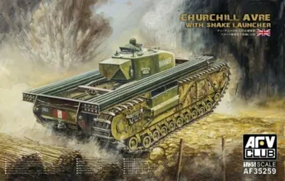 Brytyjski czołg piechoty Churchill Avre z wyrzutniami rakiet Snake