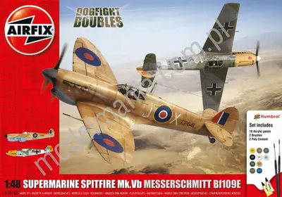 Zestaw Spitfire Mk,Vb & Messerschmitt Bf109E (z farbami)