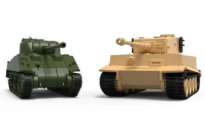 Zestaw PzKpfW VI Tiger 1 vs Sherman Firefly (z farbami)