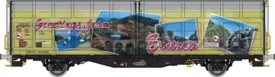 Wagon towarowy kryty typ Hbbillns CH-SBB z 2 x graffiti