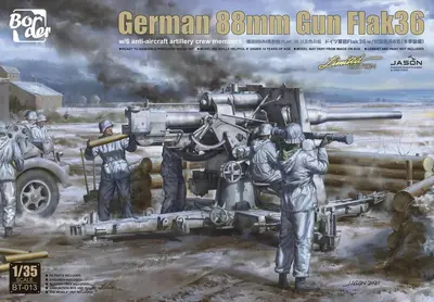 Niemieckie działo przeciwlotnicze 88mm Gun Flak 36 z załogą