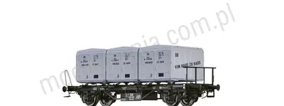 Wagon towarowy platforma BTs 30 z kontenerami Ekrt 212 "Von Haus zu Haus"