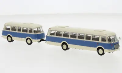 Autobus JZS Jelcz 043 z przyczepą PA 01 - jasnobeżowy / niebieski - 1964 rok