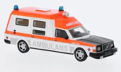 Volvo 265 Ambulance Szwecja, biało-pomarańczowy, 1985