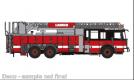 Wóz pożarniczy z drabina - Ferrara Ultra czerwona/czarna; 2013 rok