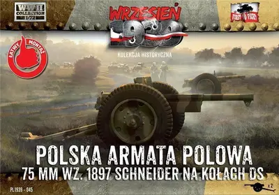 Polska armata polowa 75mm wz.1897 Schneider na kołach DS