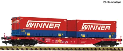 Wagon towarowy platforma Sgns ERR z kontenerami Winner