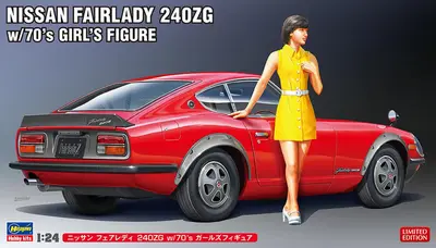 Nissan Fairlady 240ZG z figurką dziewczyny z lat '70