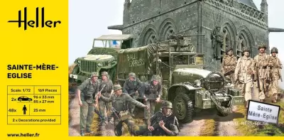 Zestaw Sainte-Mere-Eglise, niemiecka piechota, amerykańscy spadochroniarze, Jeep Willys GP