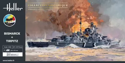 Niemieckie pancerniki Bismarck + Tirpitz (z farbami)