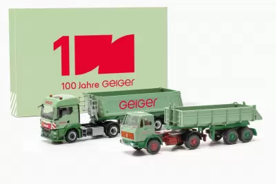 Zestaw MAN TGS TM Schmitz i  MB z naczepą wywrotką (Wiking) "100 Jahre Geiger"