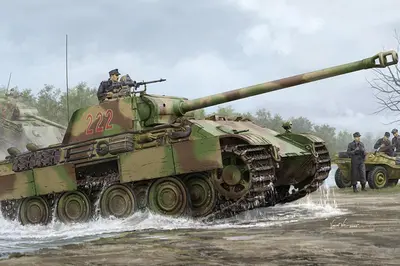Niemiecki czołg średni PzKpfW V Panther Ausf G, wersja późna ze stalowymi kołami