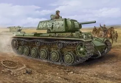 Sowiecki czołg ciężki KV-1s z ekranami pancernymi
