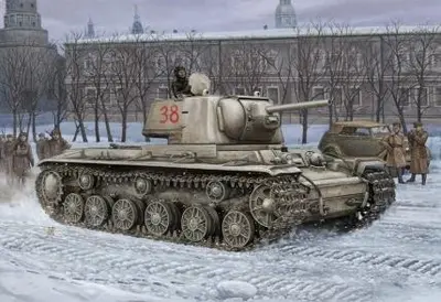 Sowiecki czołg ciężki KV-1 model 1942, wersja z lekką odlewaną wieżą