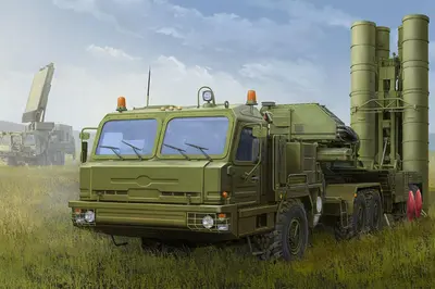 Sowiecki samochód ciężarowy BAZ-64022 z wyrzutnią rakiet 5P85TE2 TEL S-400