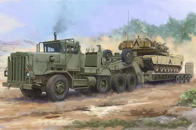 Amerykański transporter czołgów z M911 C-HET z naczepą Talbert 64T - 1:35