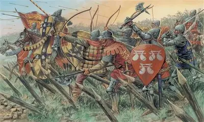 Angielscy łucznicy i rycerze (średniowiecze)