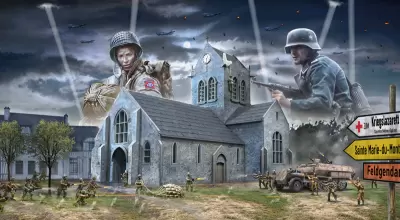 Zestaw diorama: Bitwa o Normandię Sainte-Mère-Eglise 6 czerwca 1944
