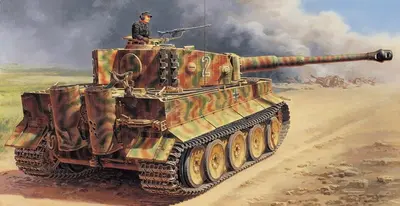 Niemiecki czołg ciężki Pzkpfw VI Tiger Ausf E środkowa produkcja