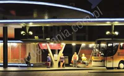 Nowoczesny przystanek autobusowy z zadaszeniem z oświetleniem LED, 2 sztuki