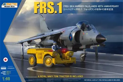 Brytyjski myśliwiec FRS.1 Sea Harrier z ciągnikiem, Wojna o Falklandy, 40 rocznica