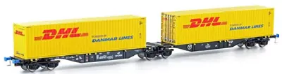 Wagon towarowy kontenerowy Sggmrs 90 "DHL", PKP Cargo