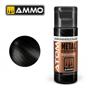 Farba akrylowa 20 ml ATOM METALLIC: Black