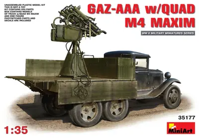 Sowiecka ciężarówka Gaz Aaa z 4x karabinami maszynowymi M-4 Maxim